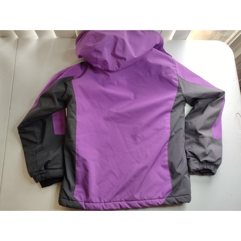 Wantdo Kids Waterproof Ski Jacket Purple Grey‎ Winter Coat Hooded Size 10-12 - Picture 2 of 6